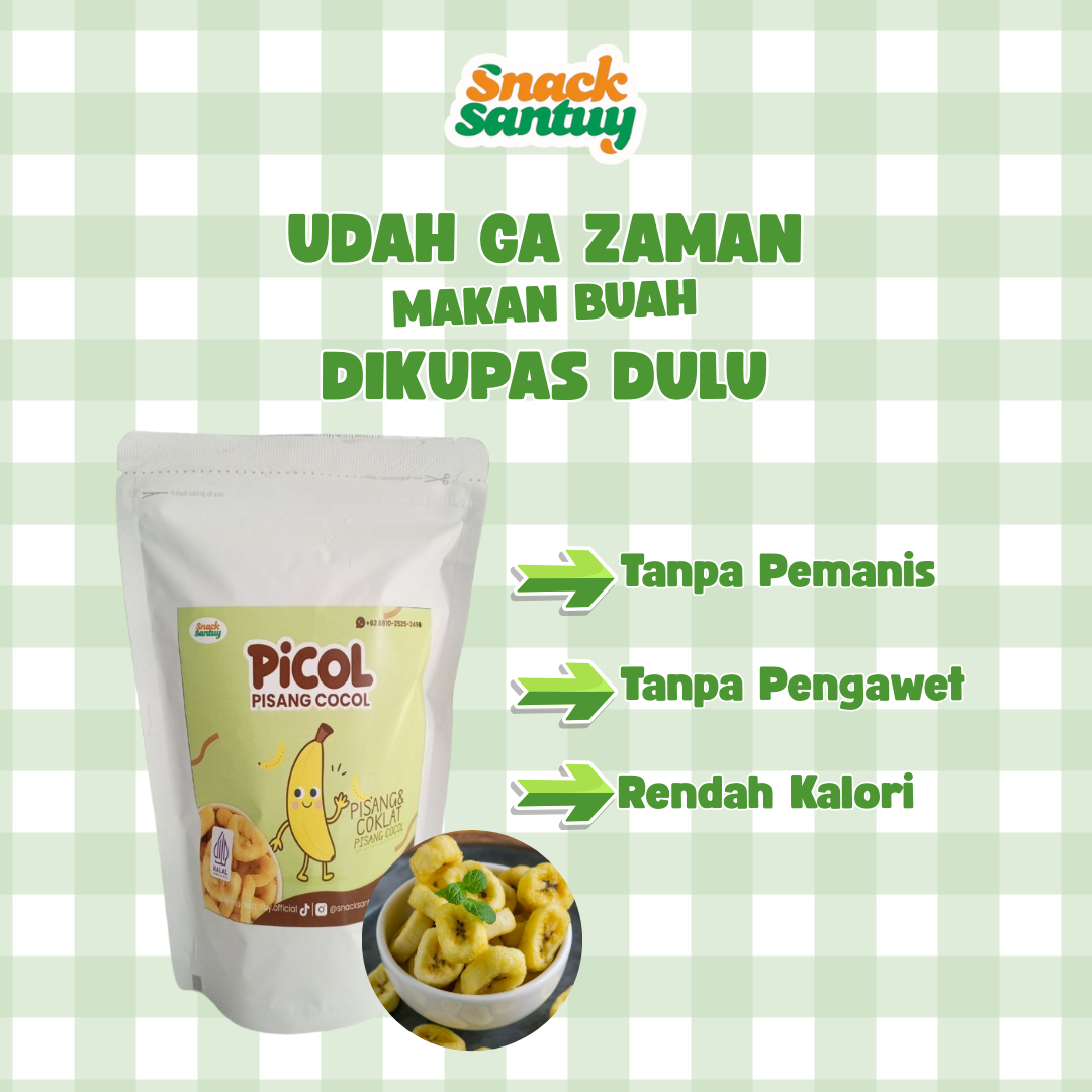 Picol pisang cocol cemilan sehat tanpa gula tambahan