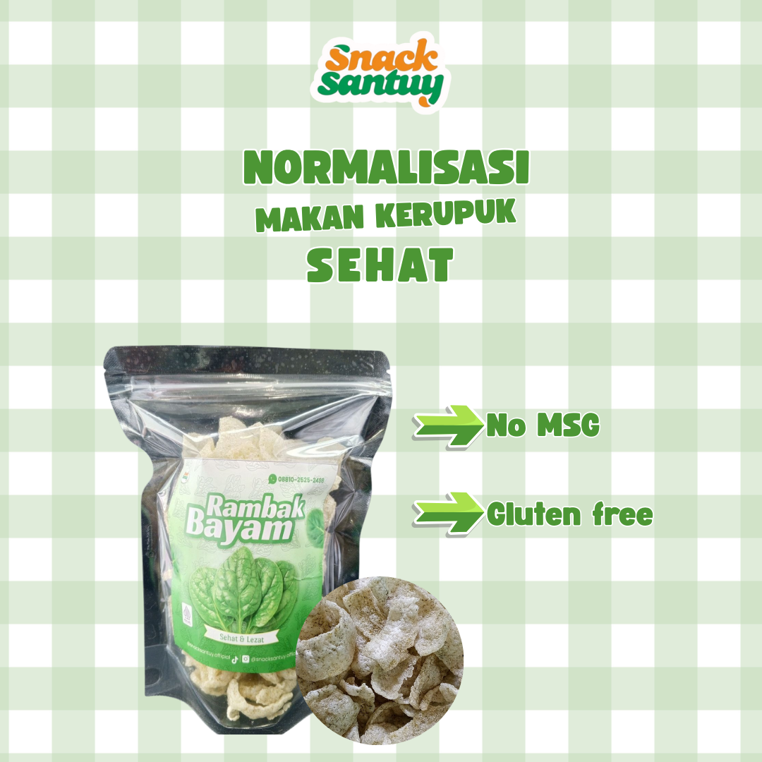 Rambak Bayam cemilan sehat renyah tanpa MSG